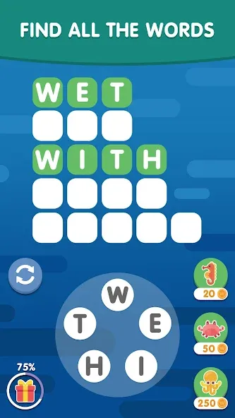 Word Search Sea: Word Puzzle  [МОД Все открыто] Screenshot 3