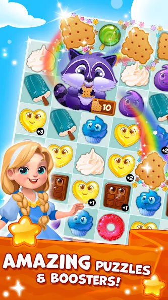 Candy Valley - Match 3 Puzzle  [МОД Бесконечные монеты] Screenshot 3