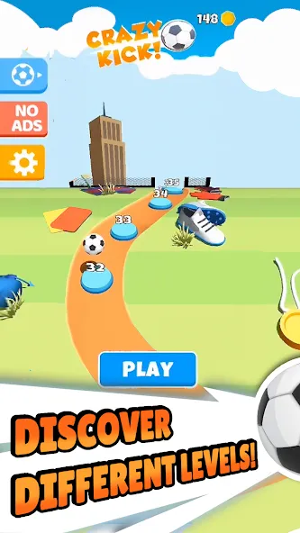 Crazy Kick! Fun Football game  [МОД Бесконечные монеты] Screenshot 5