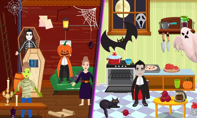 Pretend Play Halloween Party (Претендуй на Хэллоуинскую вечеринку)  [МОД Много монет] Screenshot 4