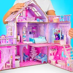 Взломанная Doll House Design: Girl Games (Долл Хаус Дизайн)  [МОД Все открыто] - последняя версия apk на Андроид