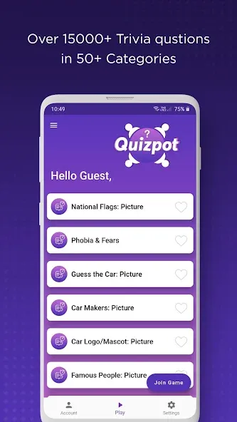 QuizPot: Group GK Quiz Trivia (КвизПот)  [МОД Бесконечные монеты] Screenshot 2