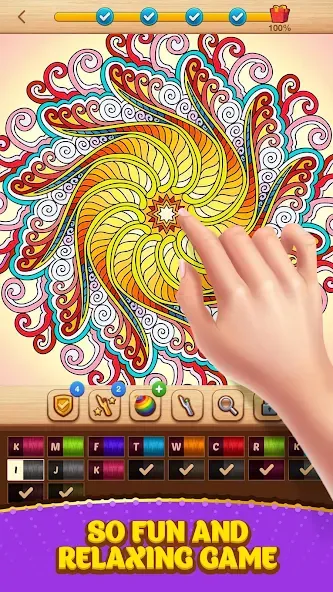 Cross Stitch Coloring Mandala (Кроссстиль раскрашивание мандала)  [МОД Mega Pack] Screenshot 3