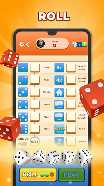 Yatzy - Fun Classic Dice Game (Ятзи)  [МОД Много монет] Screenshot 3