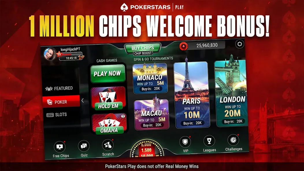 PokerStars Play: Texas Hold'em (ПокерСтарс Плей)  [МОД Много денег] Screenshot 4