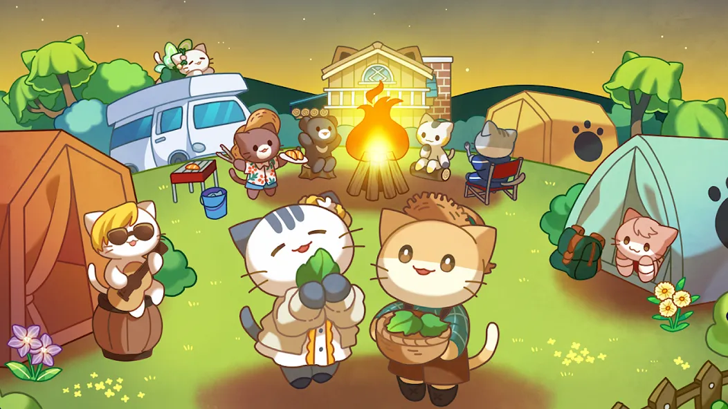 Cat Forest - Healing Camp  [МОД Бесконечные монеты] Screenshot 1