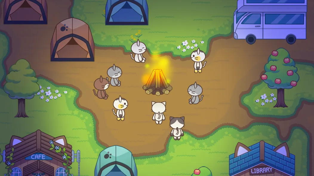 Cat Forest - Healing Camp  [МОД Бесконечные монеты] Screenshot 5