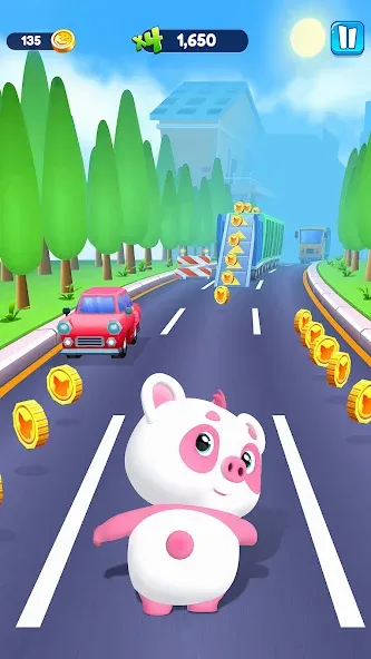 Piggy Panda Run: Fun Game  [МОД Меню] Screenshot 1