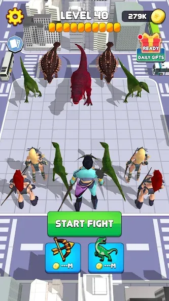 Dinosaur Monster Fight Battle (Бамбам Монстр Против 100 Дверей)  [МОД Бесконечные монеты] Screenshot 3