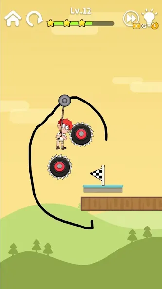 Zipline Rescue: Physics Game (Зиплайн Рескью)  [МОД Много монет] Screenshot 2