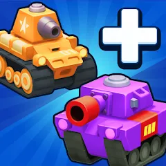 Скачать взломанную Merge Tanks - Battle Game (Мердж Танкс)  [МОД Unlocked] - полная версия apk на Андроид