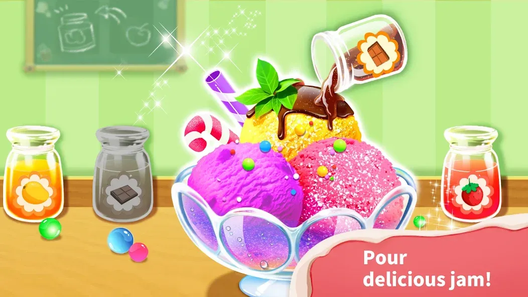 Baby Panda’s Ice Cream Shop  [МОД Бесконечные монеты] Screenshot 2