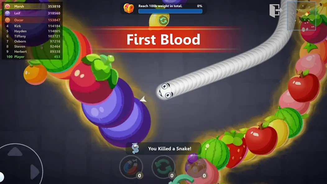 Snake War™ Hungry Worm.io Game (Снейк Вар)  [МОД Много монет] Screenshot 2