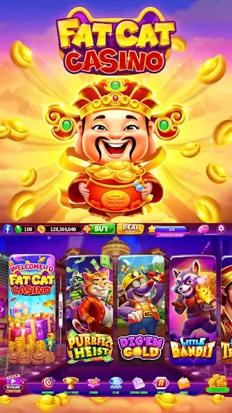 Fat Cat Casino - Slots Game (Фэт Кэт Казино)  [МОД Menu] Screenshot 2