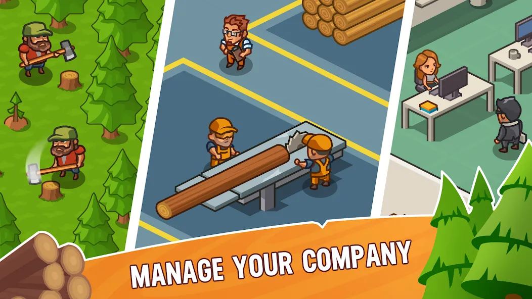 Lumber Inc Tycoon (Ламбер инк тайкун)  [МОД Бесконечные монеты] Screenshot 2