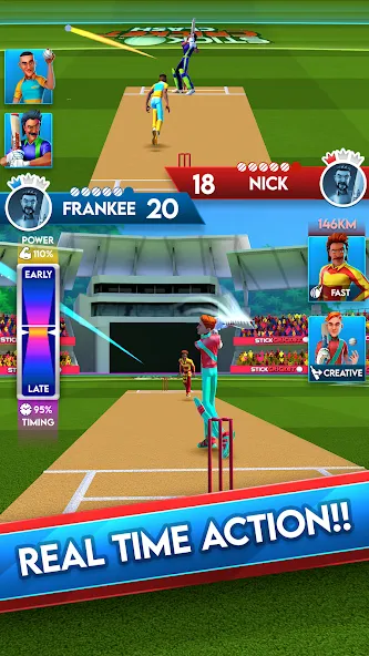 Stick Cricket Clash (тик Крикет Клаш)  [МОД Бесконечные монеты] Screenshot 1