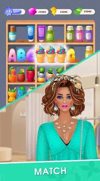 Fashion Triple Match: Dress Up (Фэшн Мердж)  [МОД Unlimited Money] Screenshot 2