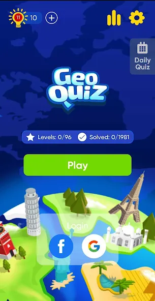 Geo Quiz: World Geo Trivia (Джио Квиз)  [МОД Бесконечные деньги] Screenshot 1