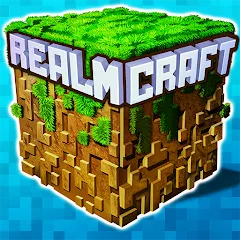 Скачать взломанную Mini Block Craft Realm Craft (РеалмКрафт)  [МОД Много денег] - последняя версия apk на Андроид