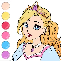 Взломанная Princess Coloring Book Game  [МОД Все открыто] - полная версия apk на Андроид