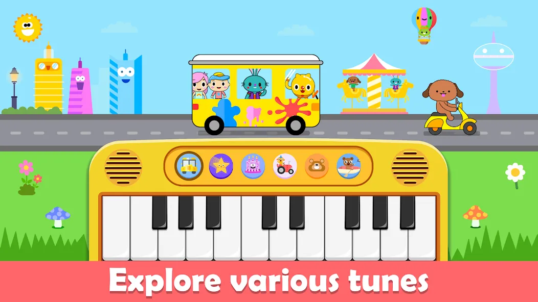 Baby Piano Kids Music Games  [МОД Все открыто] Screenshot 1