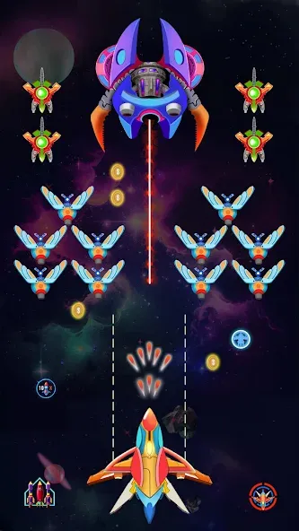 Galaxy Shooting: Alien Attack (Гэлэкси Шутинг)  [МОД Бесконечные монеты] Screenshot 2