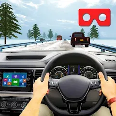 Взлом VR Traffic Racing In Car Drive (ВР Трафик Гонки на Автомобиле Вождения)  [МОД Много монет] - полная версия apk на Андроид