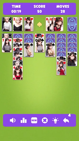 Sexy solitaire girls: ani card (Сэкси солитер девушки)  [МОД Menu] Screenshot 5