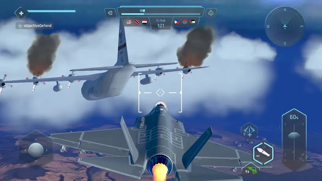 Sky Warriors: Airplane Games (Скай Ворриорс)  [МОД Бесконечные деньги] Screenshot 4