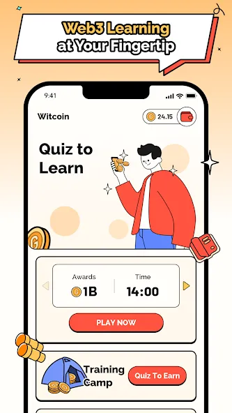 Witcoin: Web3 Play to Learn (Виткоин)  [МОД Бесконечные деньги] Screenshot 1