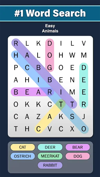 Word Search: Word Find (Ворд Срч)  [МОД Много монет] Screenshot 1