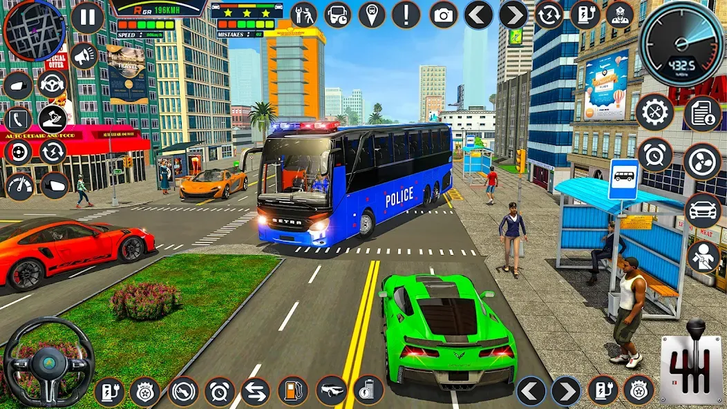 City Bus Simulator Bus Game 3D (Полицейский автобус симулятор)  [МОД Меню] Screenshot 1