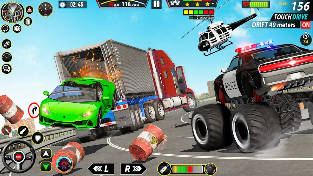 Police Monster Truck Car Games  [МОД Unlocked] Screenshot 2