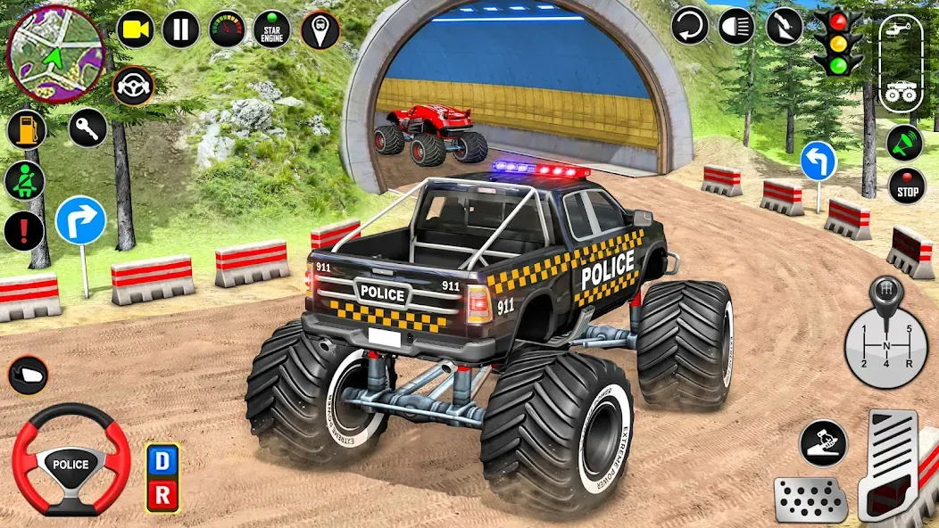 Police Monster Truck Car Games  [МОД Unlocked] Screenshot 4