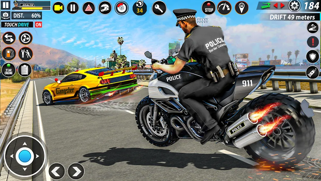 Police Moto Bike Chase Crime (Полицейская мотоциклетная погоня за преступником)  [МОД Mega Pack] Screenshot 5