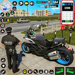 Взломанная Police Moto Bike Chase Crime (Полицейская мотоциклетная погоня за преступником)  [МОД Mega Pack] - полная версия apk на Андроид