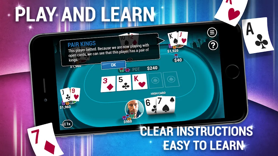 Learn How To Play Texas Poker  [МОД Unlocked] Screenshot 3