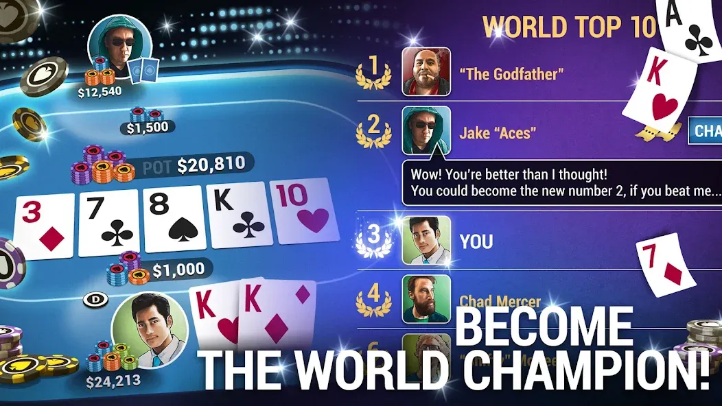 Poker World, Offline TX Holdem (Покер Ворлд)  [МОД Много денег] Screenshot 3