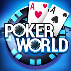 Взломанная Poker World, Offline TX Holdem (Покер Ворлд)  [МОД Много денег] - стабильная версия apk на Андроид