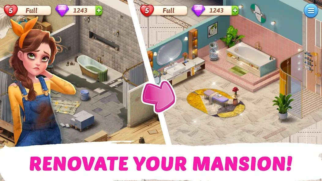 My Story - Mansion Makeover  [МОД Много монет] Screenshot 2