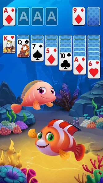 Solitaire Fish Klondike Card (Солитер Карточная игра Клондайк Фиш)  [МОД Бесконечные деньги] Screenshot 1