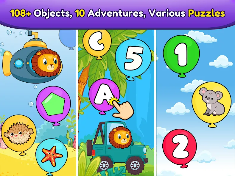 Balloon Pop Kids Learning Game  [МОД Бесконечные деньги] Screenshot 1