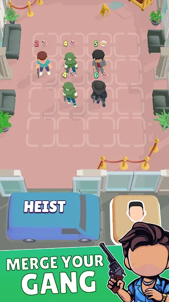 Merge Gangster Heist vs Police (Мердж Гангстер Хейст)  [МОД Много денег] Screenshot 1