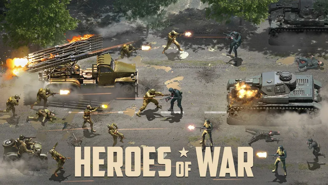 Heroes of War: Idle army game (Герои войны)  [МОД Много денег] Screenshot 1