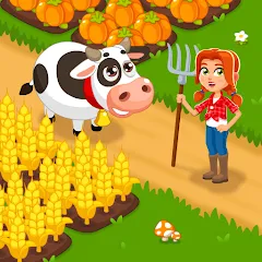 Скачать взломанную Idle Farm Game Offline Clicker  [МОД Unlimited Money] - последняя версия apk на Андроид