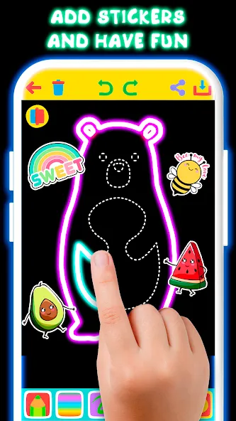 Drawing For Kids - Glow Draw  [МОД Mega Pack] Screenshot 2