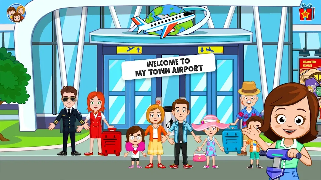 My Town Airport games for kids (Май Таун)  [МОД Много денег] Screenshot 1