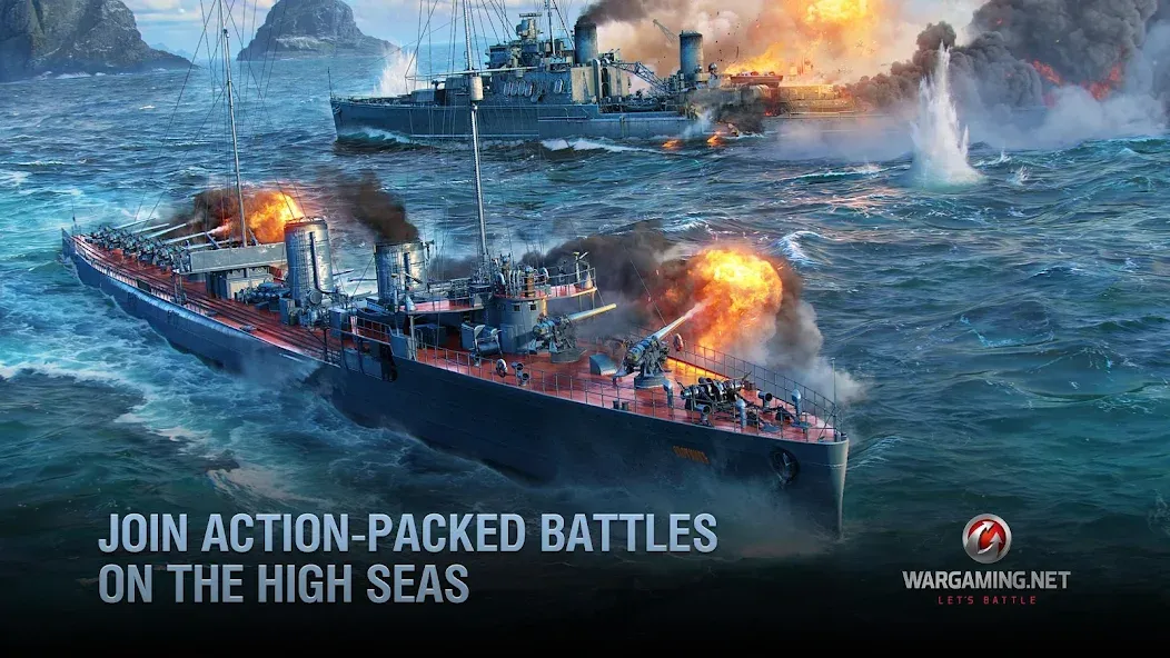 World of Warships Blitz War (Ворлд оф Варшипс Блиц Вар)  [МОД Бесконечные деньги] Screenshot 2