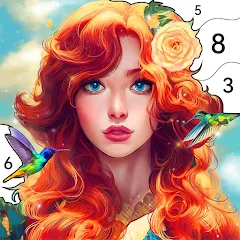 Взлом Girls Paint by Number Coloring (Девочки раскрашивают по номерам)  [МОД Mega Pack] - полная версия apk на Андроид