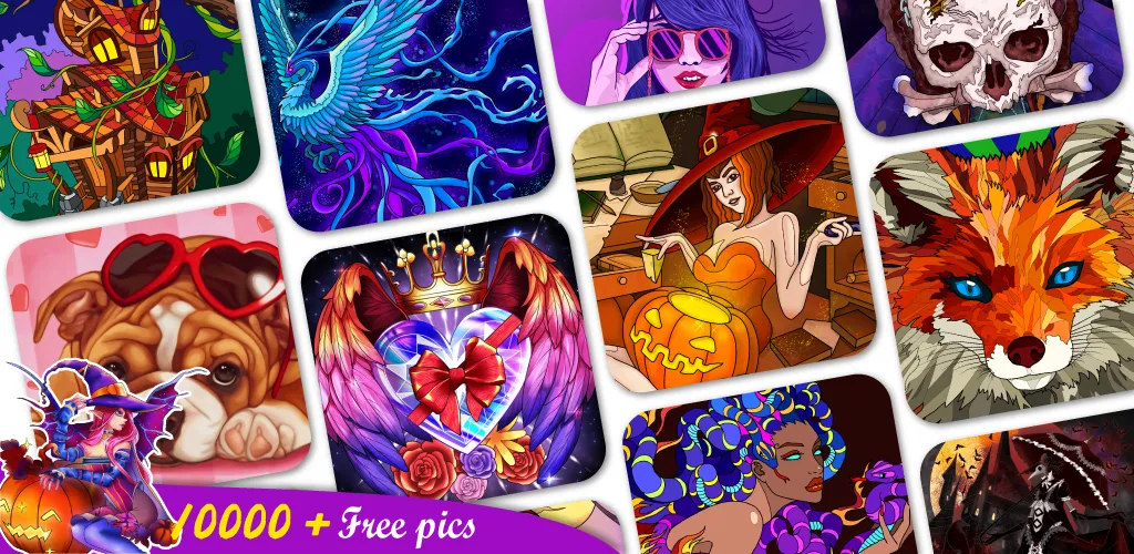 Coloring Book -Paint by Number (Малер Плюс)  [МОД Бесконечные монеты] Screenshot 1